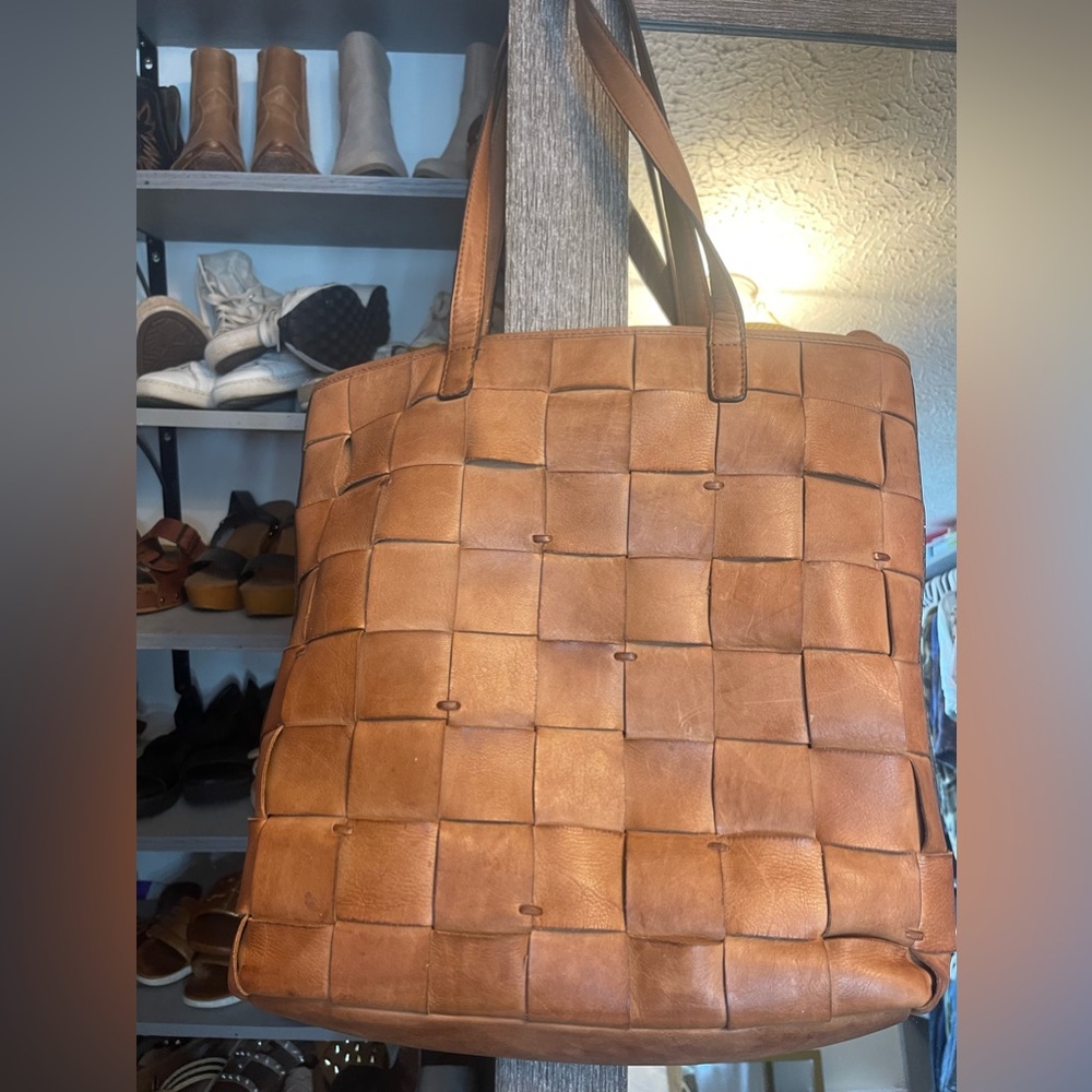 Made in India leather tote bag